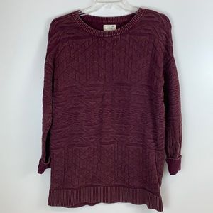 LA Hearts Burgundy Aztec Design Sweater